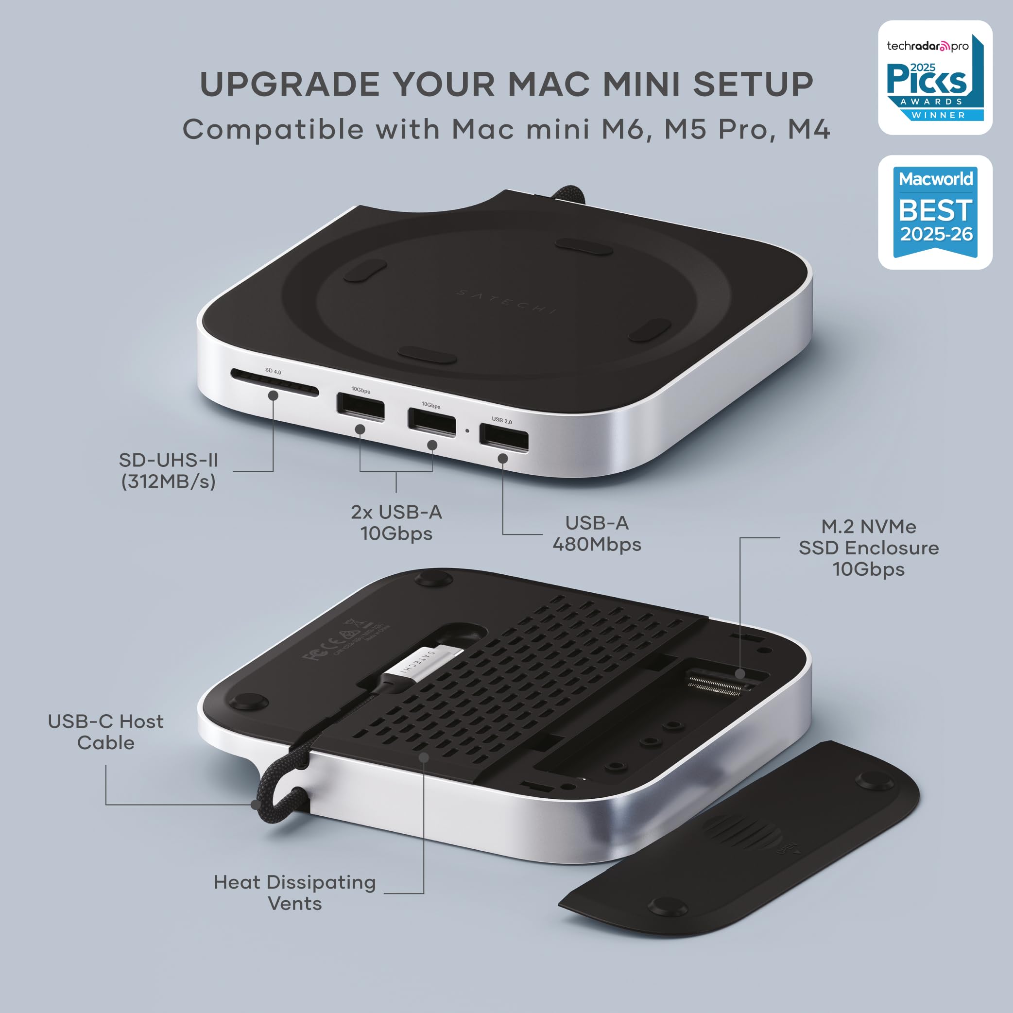 Mac mini M4/256GB/16G & Satechiハブセット Satechi Hub e suporte para Mac mini M4 com gabinete SSD NVMe, base